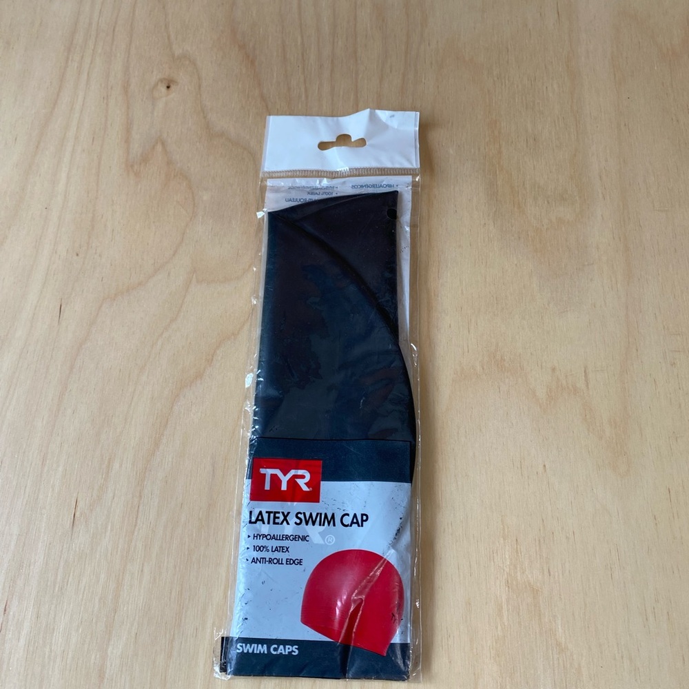 TYR Black Latex Swim Cap